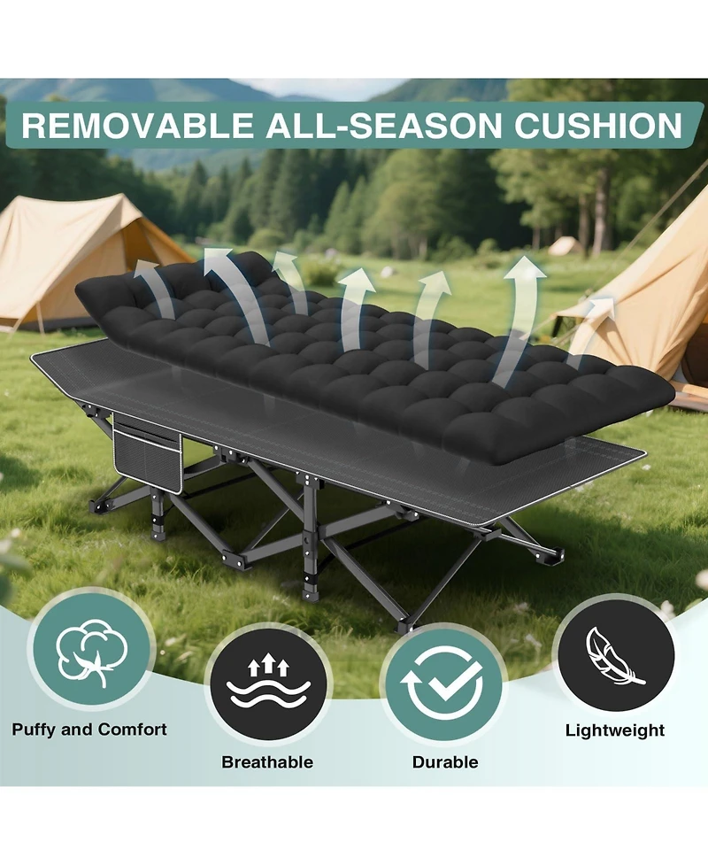 Gnuadz Camping Cot Portable Foldable Bed Mattress Outdoor Recreation Gear