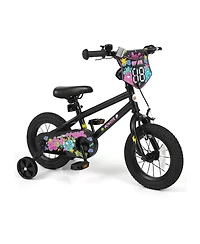 Slickblue Bike with Training Wheels and Street Art Pattern for Kids