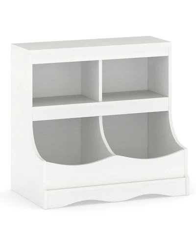 Gouun 4-Cubby Kids Bookcase and Toy Organizer with Spacious Countertop