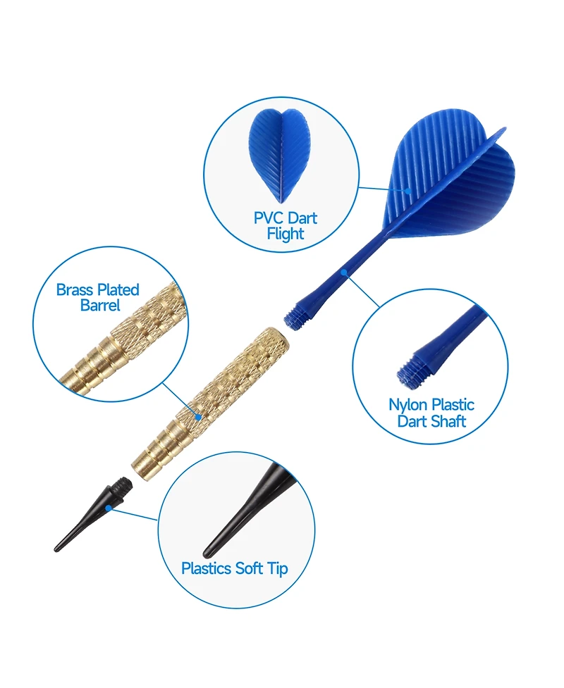 Gse Games & Sports Expert 18 Grams Chrome Soft Tip Darts(6-Pack) 