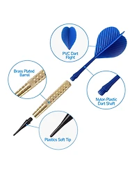 Gse Games & Sports Expert 18 Grams Chrome Soft Tip Darts(6-Pack) 