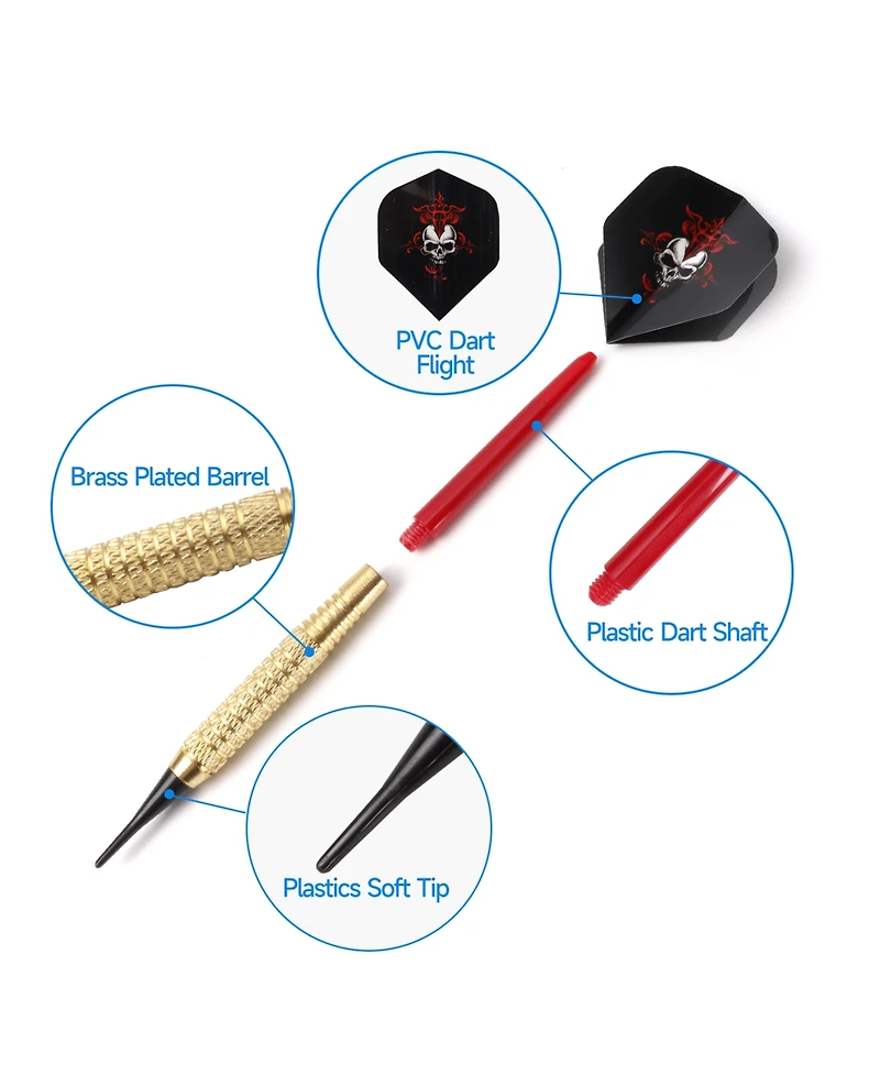 Gse Games & Sports Expert 18 Grams Chrome Soft Tip Darts(6-Pack)