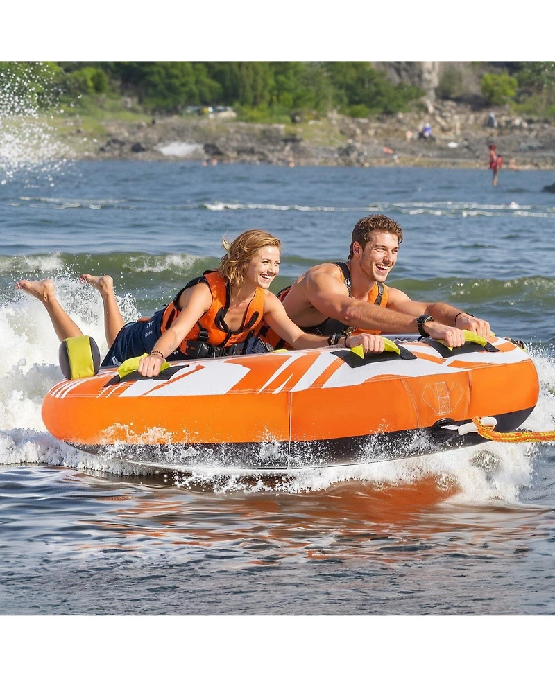 Mecale 1-2 Rider Towable Tube for Boating 340 lbs with Rear Fins