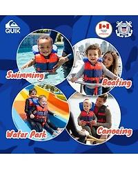 Quiksilver Infant Life Vest Uscg Approved with Quick-Release Buckles and Leg Strap, Upright Flotation and Grab Handle, for Boating, Fishing