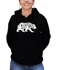 La Pop Art Women's Yellowstone Bear Word Hooded Sweatshirt