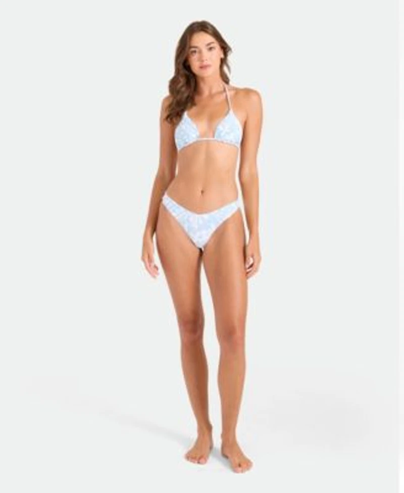 Volcom Womens Floral Print V Neck Bikini Top Pull On Bottoms