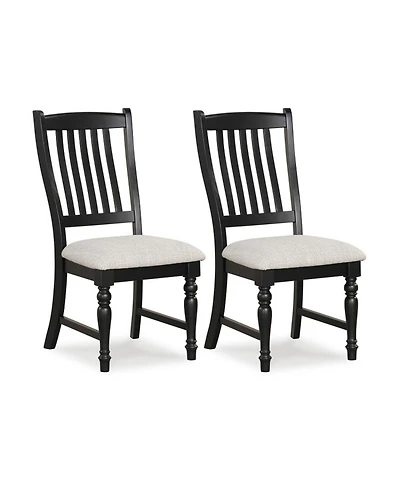 Gouun Set of 2 Padded Kitchen Side Chairs with Solid Wood Legs and High Back
