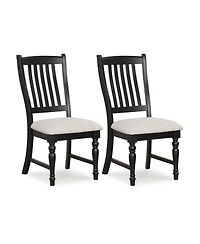 Gouun Set of 2 Padded Kitchen Side Chairs with Solid Wood Legs and High Back