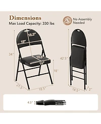 Gouun 2-Pack Padded Folding Chairs with Metal Frame and Carry Handle