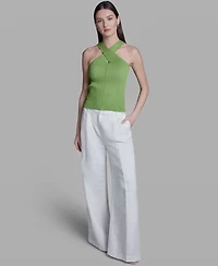 Bcbg Women's Halter Neck Sleeveless Tank Top