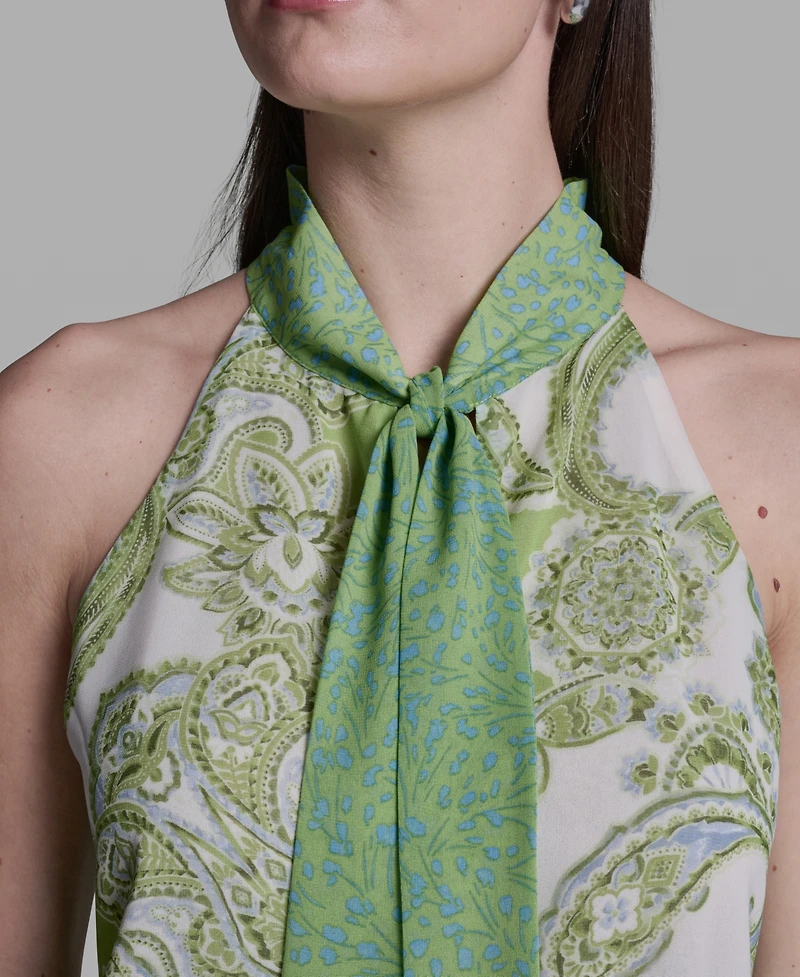 Bcbg Women's Sleeveless Tie-Neck Blouse