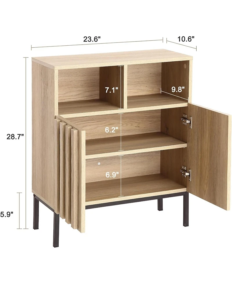 gaomon Buffet Cabinet Sideboard with Adjustable Shelves and Iron Legs Modern Industrial Storage Accent
