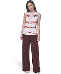 Calvin Klein Women's Pleated Crewneck Sleeveless Top