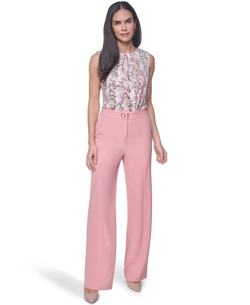 Calvin Klein Women's Mid Rise Full Length Relaxed Pants