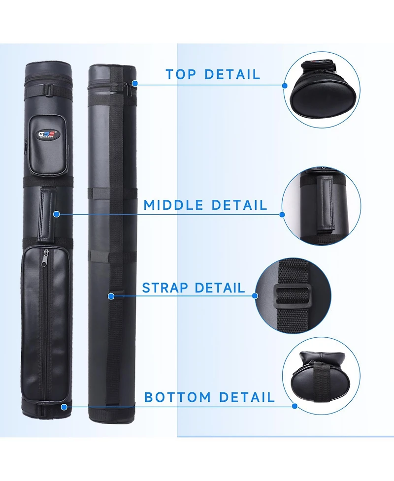 Gse Games & Sports Expert 2x2 Oval Hard Billiard Pool Cue Stick Carrying Case, Accessories