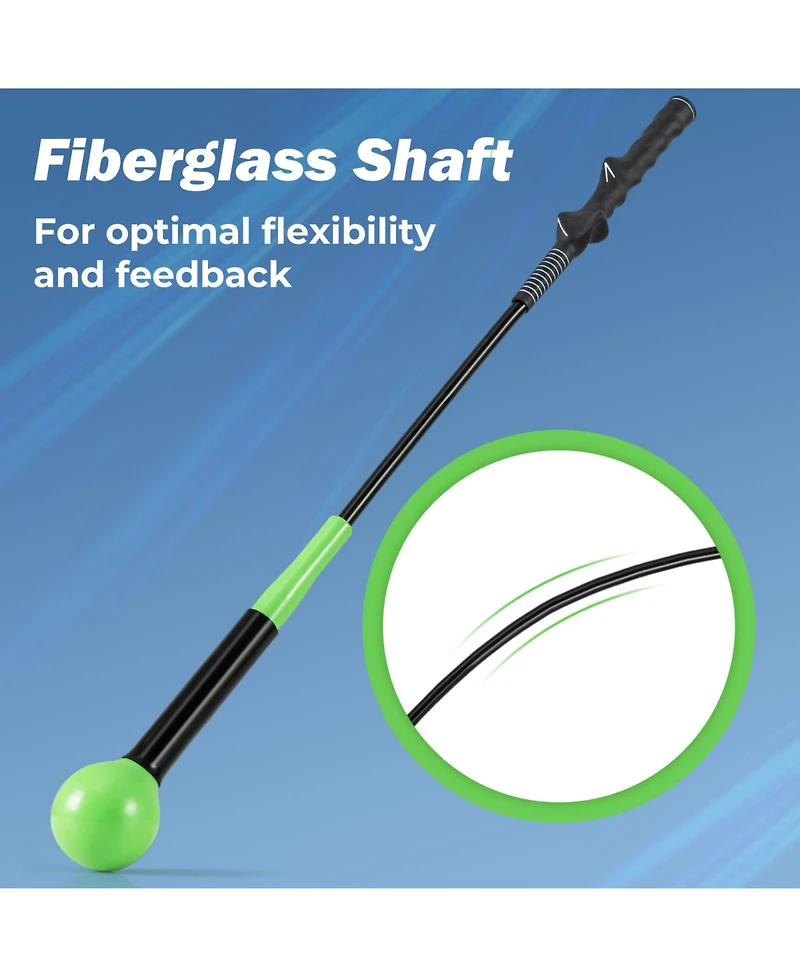 Mecale 31.5" Golf Swing Trainer Stick with Weighted Head, Warm-Up Practice Aid