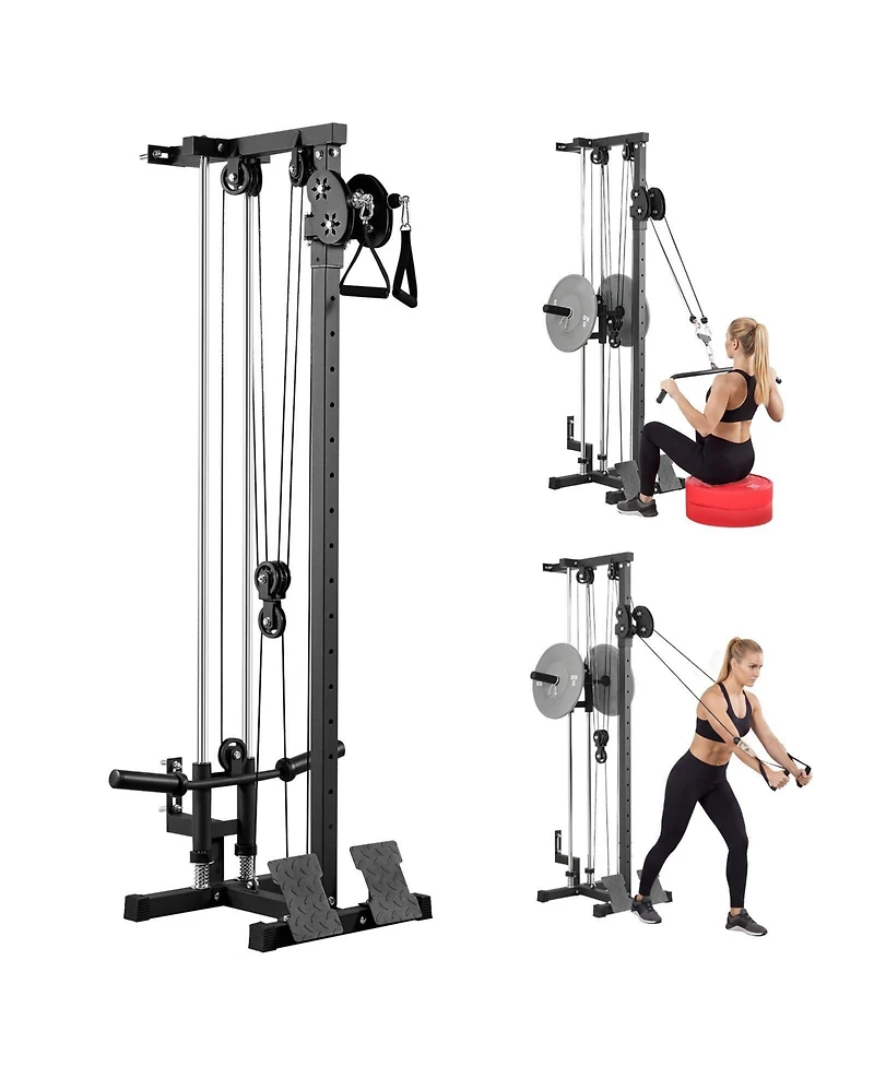 Mecale 3 in 1 Wall Mount Lat Pulldown Machine with 18 Height Levels