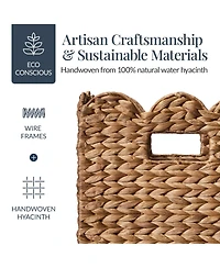Best Choice Products Scalloped 13 x 13inch Hyacinth Storage Basket Set of 5