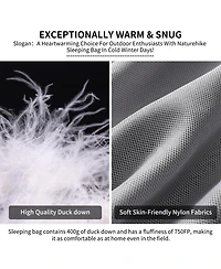 Naturehike Ultralight Down Sleeping Bag, 650FP, 3-4 Season, Adults, 32-42, Waterproof, Compact, Camping