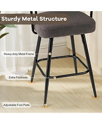 Sugift Swivel Bar Stool Set of 2 Counter Height Chairs with Curved Back and Arms