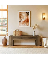 Tribesigns 55" Entryway Bench, Farmhouse Indoor End of Bed Bench, Shoe Bench