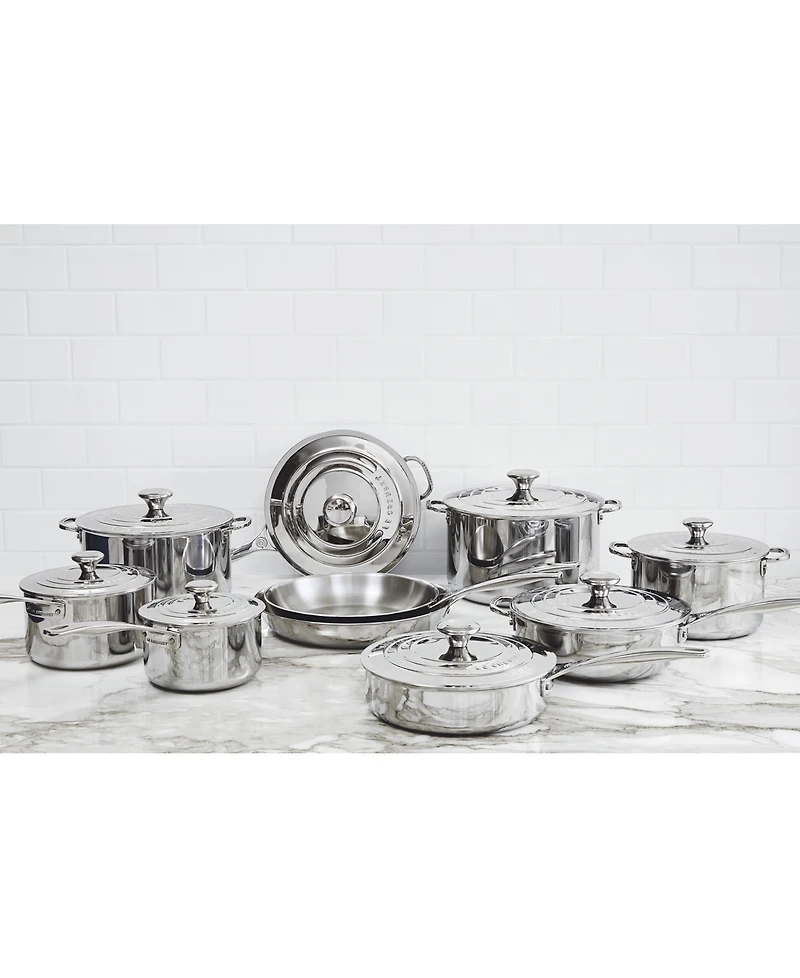 Le Creuset Stainless Steel 3.5-Qt. Covered Saucier Pan