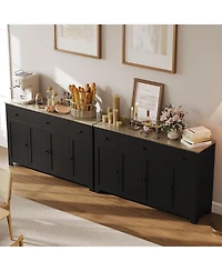 gaomon 55inch Buffet Cabinet with Drawers-Large Sideboard Buffet Storage Cabinet with Shelves and Doors-Minimalist