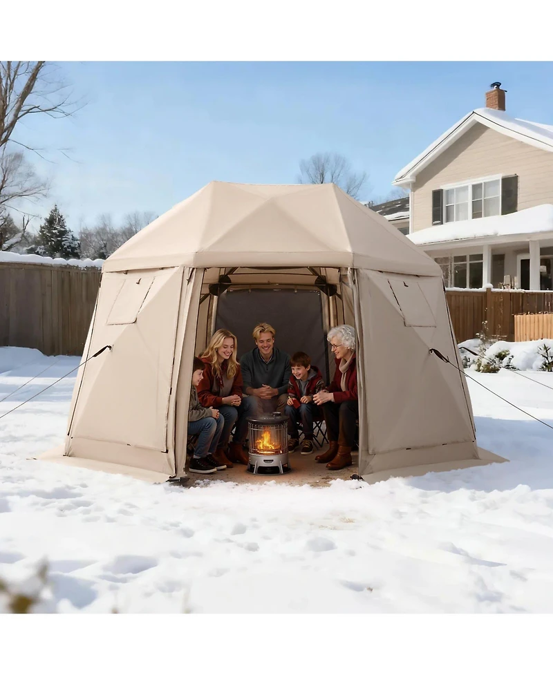 Mecale 12 x 12 Ft Pop-Up Spherical Gazebo Screen Tent for 8-10 People