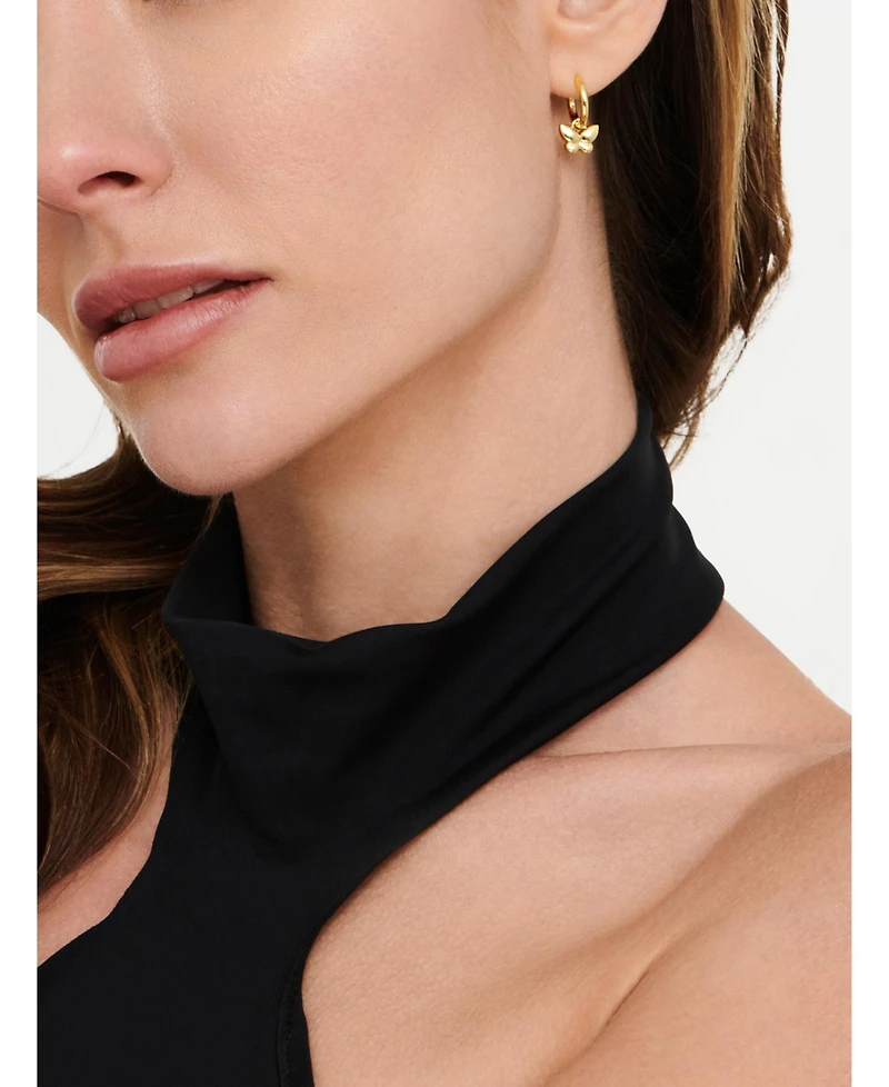 Devata Butterfly Hoop Earrings in Plated Sterling Silver