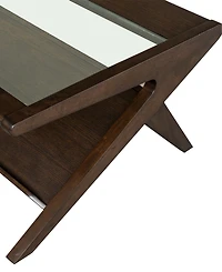 Ink+Ivy Rocket 45" Wood Tempered Glass Sleek Coffee Table