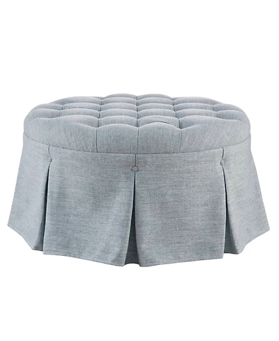 Martha Stewart Collection Terri 32" Skirted Tufted Round Ottoman
