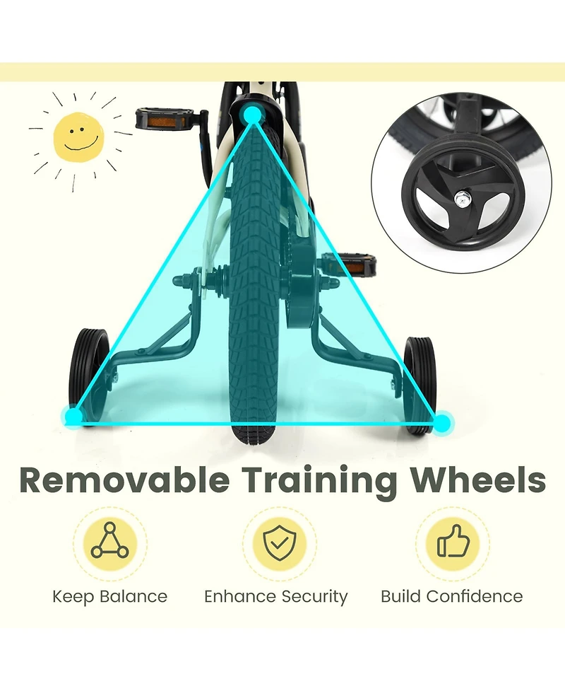 Slickblue Kids Bicycle Sport Style with Detachable Training Wheels Bike