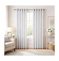 Kate Aurora 2 Piece Sadie Metallic Sparkle Grommet Top Room Darkening Curtain Panels