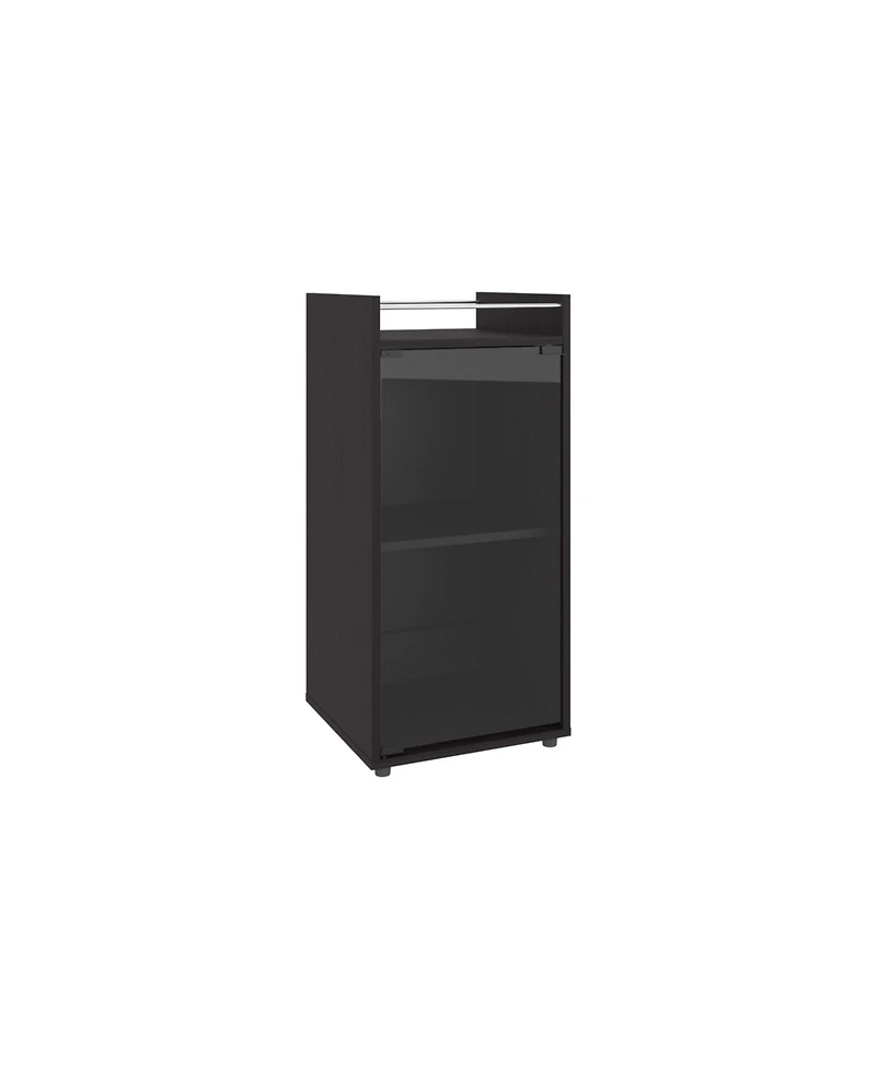 flynama Compact Minibar Cabinet with 2 Doors and Open Shelf