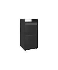 flynama Compact Minibar Cabinet with 2 Doors and Open Shelf