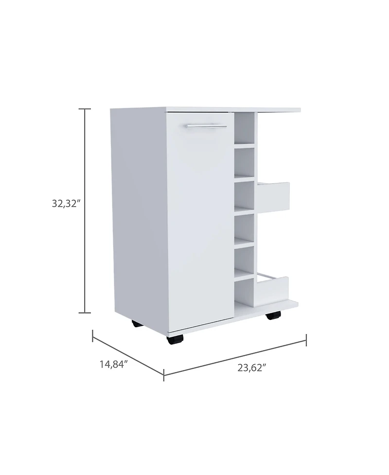 flynama Bar Cart with 2 External Shelves