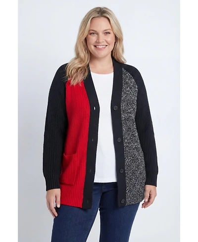 Woman Within Women's Within Button-Front Shaker Cardigan Sweater