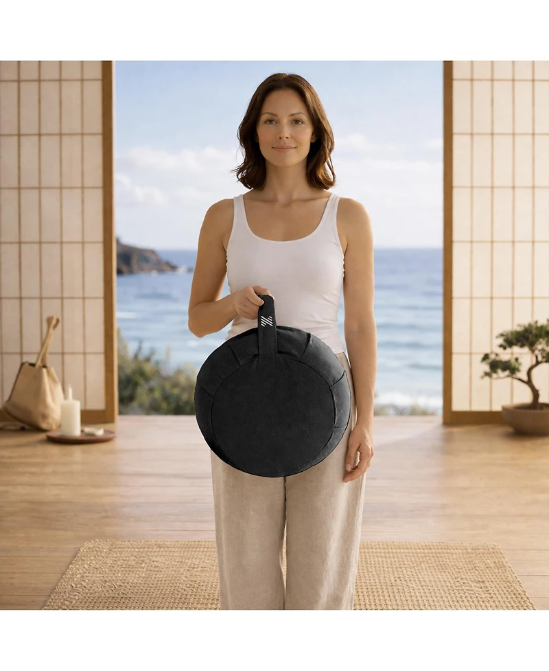 Node Fitness Zafu Meditation Cushion, 15" Round Yoga Pillow