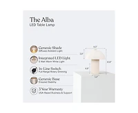 Brightech Alba Mushroom Led Desk Lamp with Frosted Glass Dome Shade