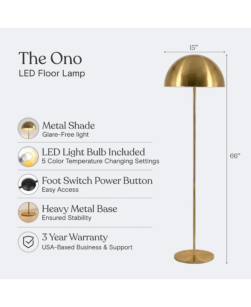 Brightech Ono Contemporary Dome Led Floor Lamp