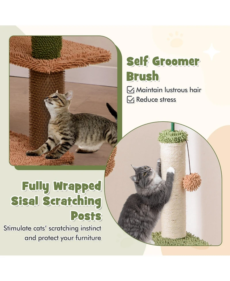 Cozito Cat Tree Multi-Level with Scratching Posts Plush Perch Toy