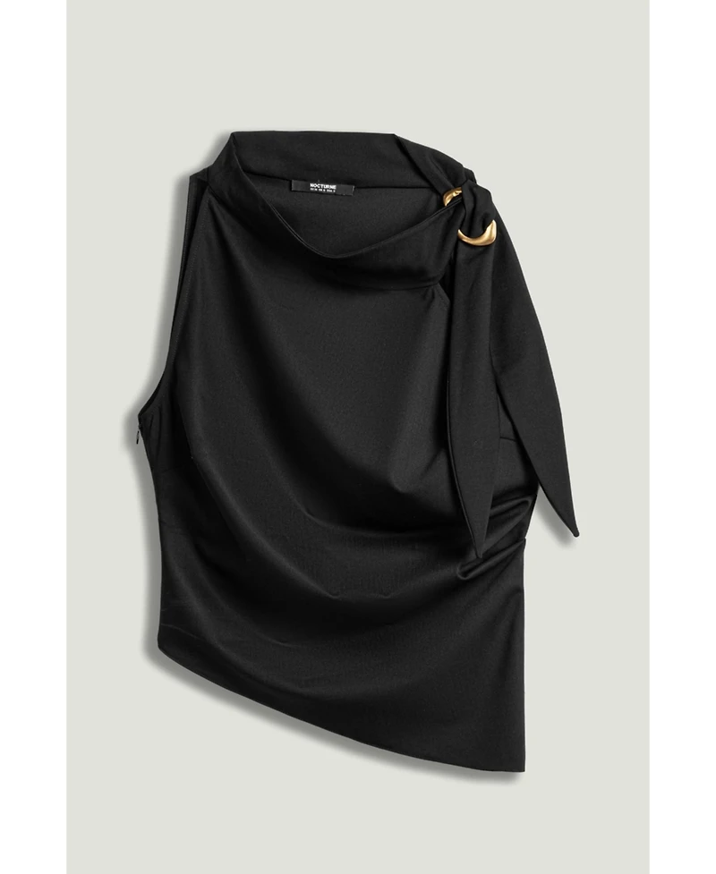 Nocturne Women's Asymmetric Buckle-Detail Blouse