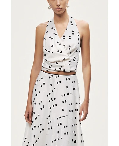 Nocturne Women's Printed Halter Blouse