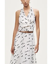 Nocturne Women's Printed Halter Blouse