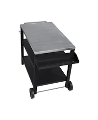 flynama 3-Tier Outdoor Grill Cart with Stainless Steel Top and Side Shelf