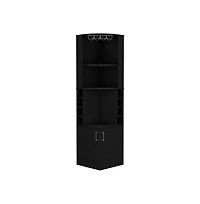 flynama Atanasio Corner Bar Cabinet for Living Room with 8 Wine Cubbies and Glass Rack