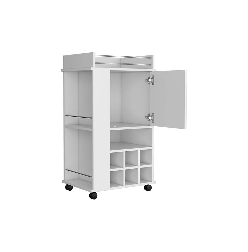 flynama Bar Cart 21.65" W x 16.34" D with 1 Cabinet with Casters.