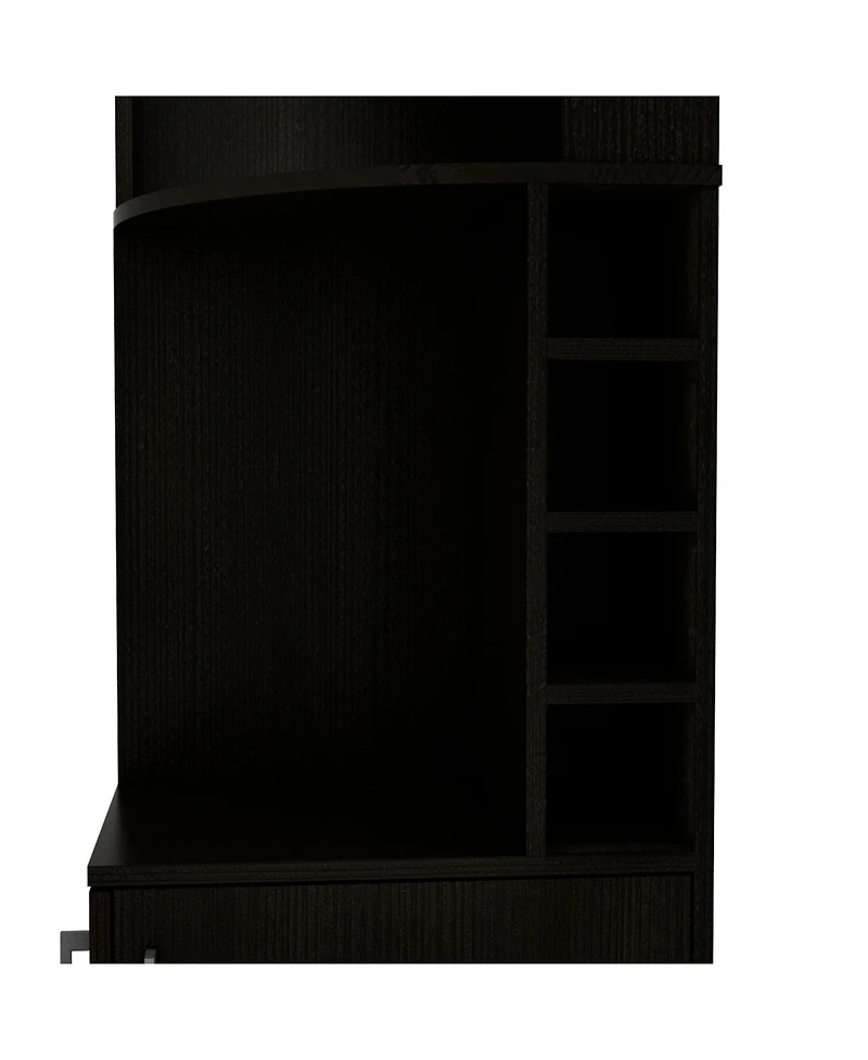 flynama Corner Bar Cabinet 71" H with 3 Cabinets, 1 Drawer, 1 Shelf 12 Wine Rack 1 Glass Holder.