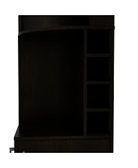 flynama Corner Bar Cabinet 71" H with 3 Cabinets, 1 Drawer, 1 Shelf 12 Wine Rack 1 Glass Holder.