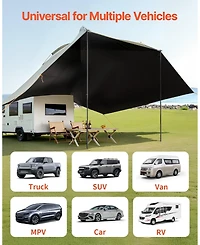 Gouun 10 x 7 ft Vehicle Side Awning with UV50 Plus Sun Protection